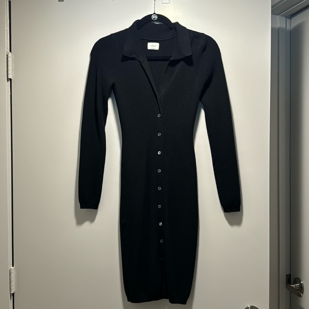 Aritzia Black Wilfred Sweater Dress